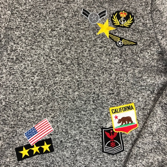 Bobbie Brooks Military Patches Army Sweater Navy - Picture 3 of 6